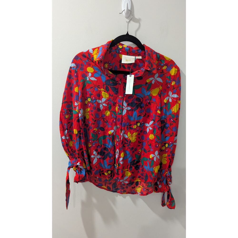 Maeve Anthropologie Blithe Fruit Button Down Blou… - image 2